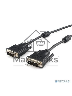 Кабель DVI-D single link Cablexpert CC-DVIL-BK-6, 19M/19M, 1.8м, CCS, черный, экран, феррит.кольца, пакет