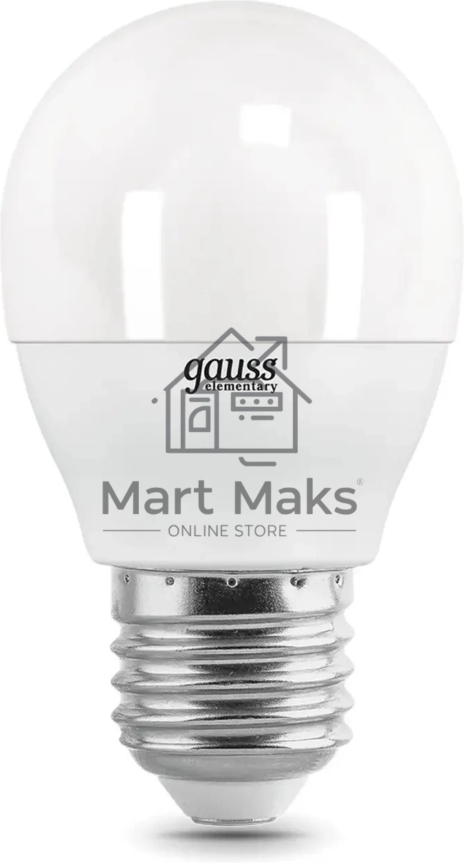 Светодиодная лампа GAUSS 53210 LED Elementary Шар 10W E27 880lm 3000K 1/10/100 0