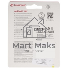 Флешка USB Transcend JetFlash 760 (TS64GJF760), 64Gb, USB 3.0, R/W 130/40, черный/синий