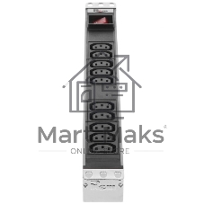 Блок розеток Rem-10 без шнура с фил. и инд., 10 IEC 60320 C13, вход IEC 60320 C14, 10A, алюм., 19
