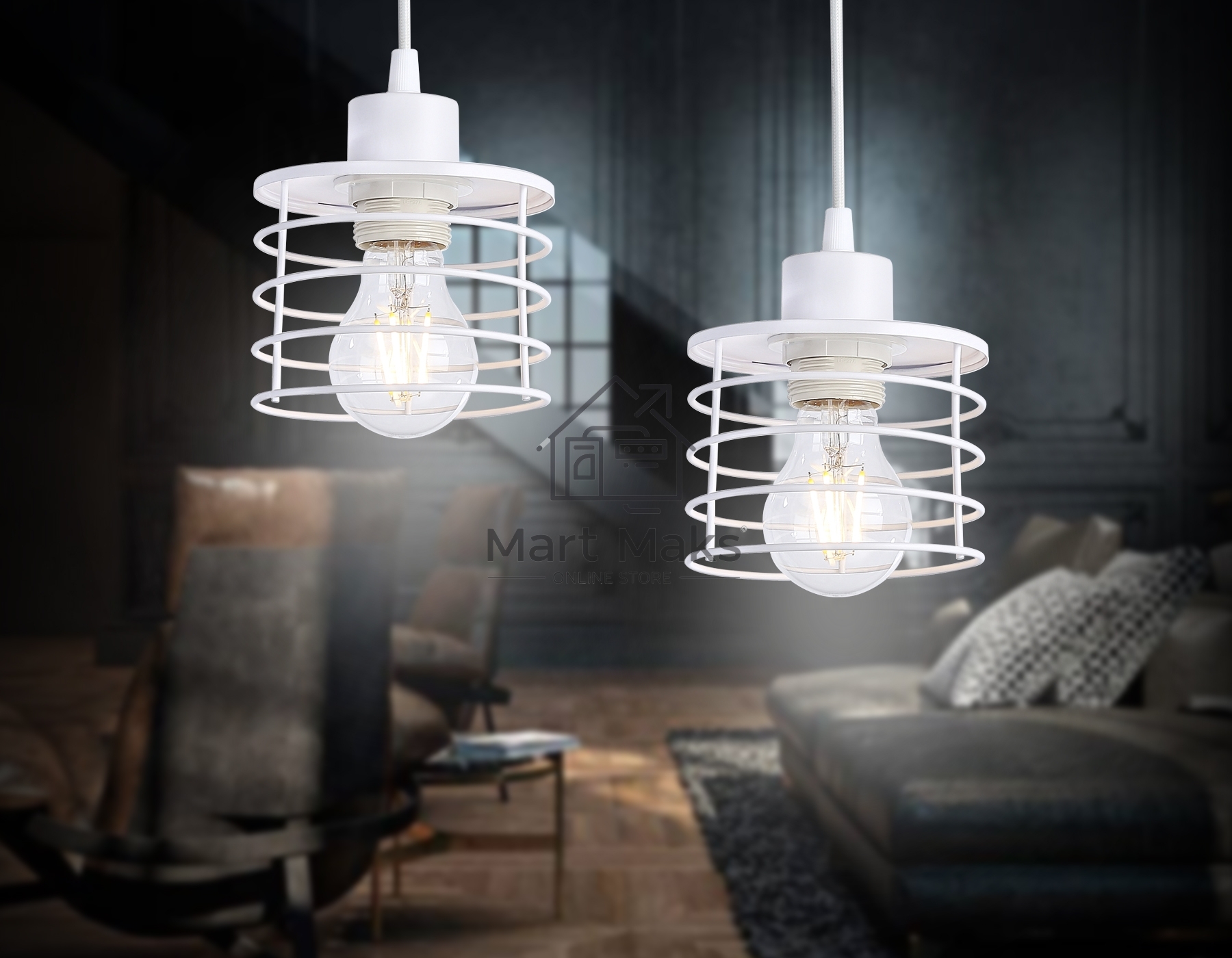 Светильник Ambrella light TR8065 WH белый E27 max 40W D120*950