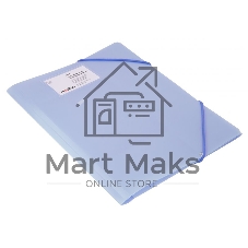Папка на резинке Бюрократ Gems GEMPR05AZURE A4, пластик, корешок 30мм, 0.5мм, голубой топаз карман для визитки