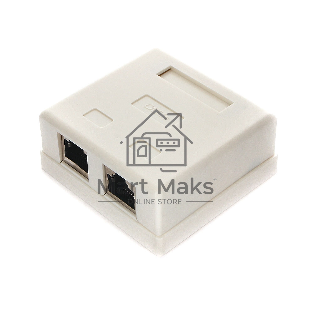 Монтажное оборудование Розетка GEMBIRD NAS214 RJ-45 кат.STP 5e внешняя экранированная 2 порта, 110&Krone