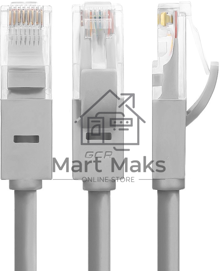 Патч-корд Greenconnect Патч-корд UTP прямой ethernet 0.3m кат.5е,  RJ45,  литой (Серый) (GCR-LNC03-0.3m)