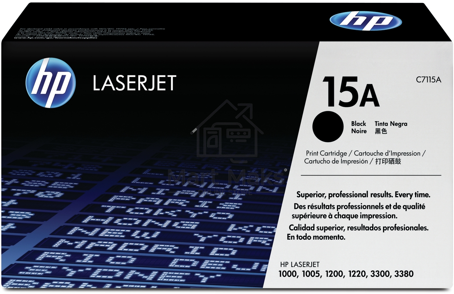 Картридж лазерный HP C7115A черный LJ 1000W/1200/1220/3300, (2500стр.)
