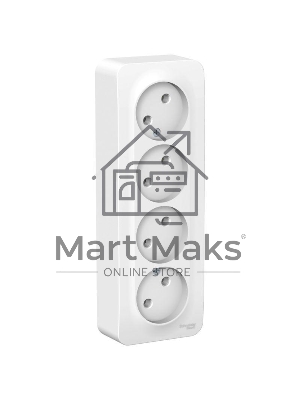 Розетка 4-ая б/з без шторок 16А, 250В, изолир. пластина SE Blanca наруж Бел