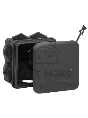 Коробка распределительная ОП 70х70х40мм УХЛ1 IP55 черный Ruvinil 67030Ч