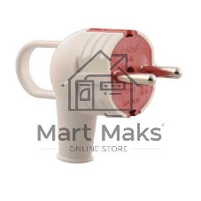 Вилка электрич. с ручкой с заземл. бел/красн. Lezard 715-0201-602