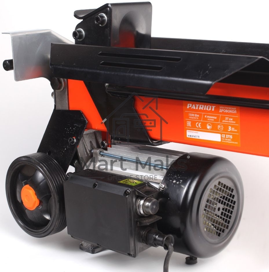 Дровокол PATRIOT CE 3715 электр., 1,5 кВт, длина полена: 0.37 м, усилие: 4т, раскол на 2 ч.