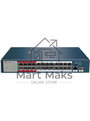 Коммутатор Hikvision HiWatch DS-S2624P(B) неуправляемый