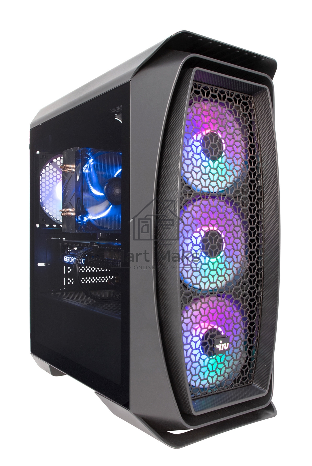 Компьютер IRU Game 520B5GMA MT Ryzen 5 5600X (3.7) 16Gb SSD512Gb RTX3050 8Gb Free DOS GbitEth 650W черный (1926551)