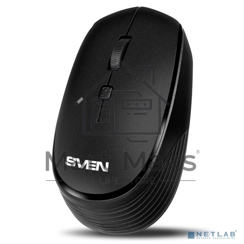 Мышь беспроводная SVEN RX-210W черный, 1400 dpi, радиоканал, USB, кнопки - 4