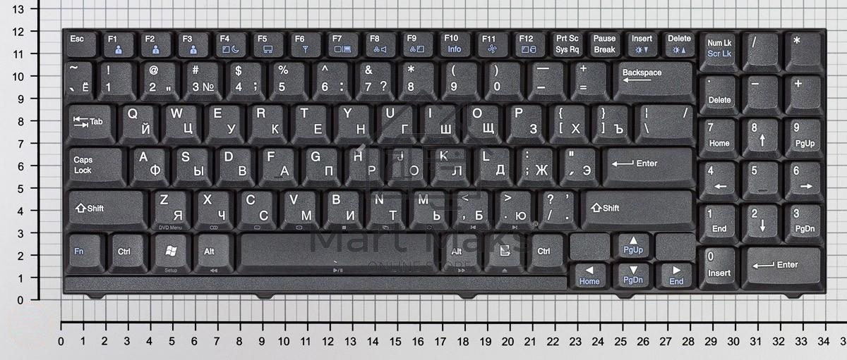 Клавиатура для ноутбука LG LW60 LW70 LW65 LW75 LS70 M70 черная