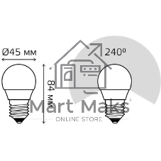 Лампа светодиодная Gauss 53210 LED Elementary Шар 10W E27 880lm 3000K 1/10/100 0