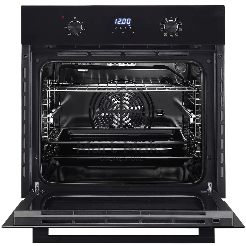 Встраиваемый духовой шкаф MONSHER MOE 6193 Noir, электрический, High-Tech, 60 см, объем 72 л, 9 режимов, дисплей, таймер, телескопические направляющие на 1 уровень, черный