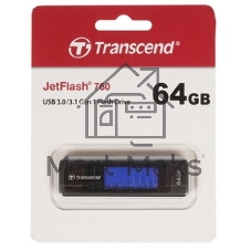 Флешка USB Transcend JetFlash 760 (TS64GJF760), 64Gb, USB 3.0, R/W 130/40, черный/синий