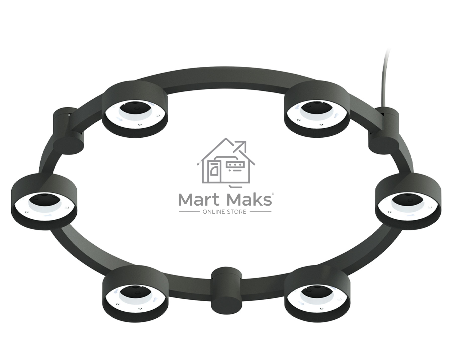Корпус светильника C9232/6 SBK черный песок D550*70.5mm GX53/6