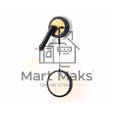 Настенный светодиодный светильник Ambrella light FL51652/1+1 BK/GD черный/золото 10W 4200K 500*227*90