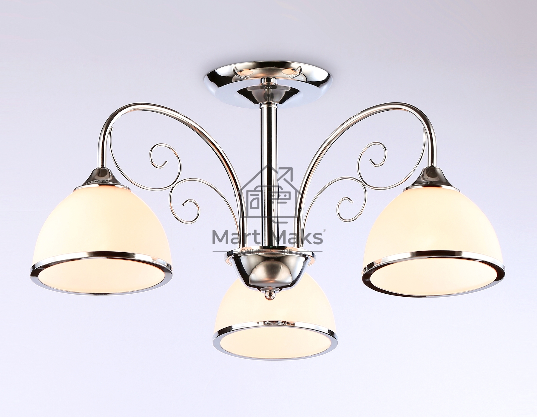 Светильник Ambrella light TR3181/3 CH/FR хром/белый матовый E27/3 max 40W D585*285