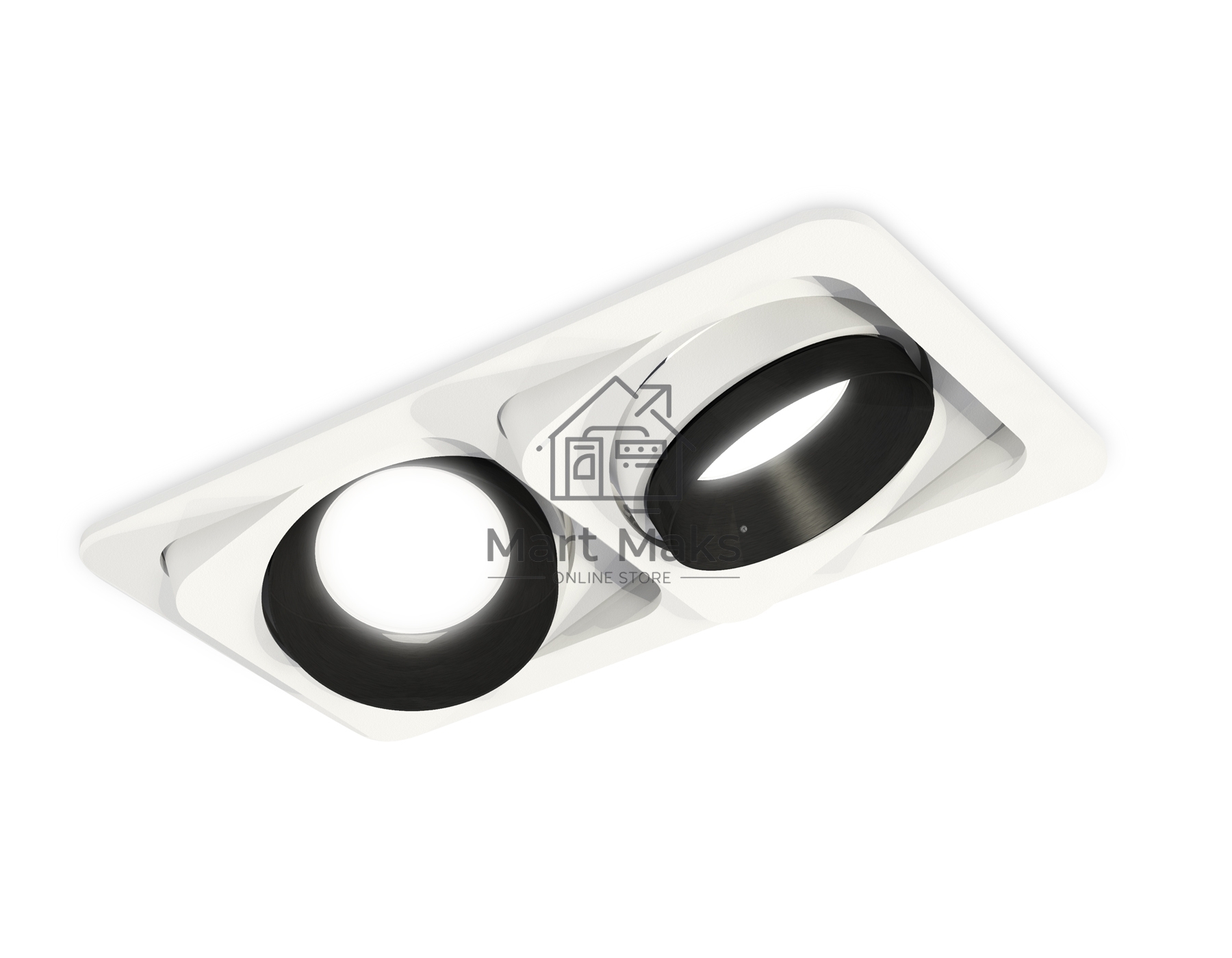 Комплект встраиваемого поворотного светильника Ambrella light XC7663021 SWH/PBK белый песок/черный полированный MR16 GU5.3 (C7663, N7031)