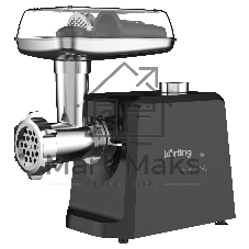 Мясорубка электрическая KORTING KMG 0601 Infinity черный, 2500 Вт, 3.5 кг/мин, реверс, металлический лоток, насадки - 6