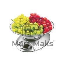 Весы кухонные Centek CT-2451 электронные, чаша, пластик, 5кг серебро/черный