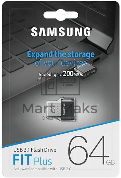 Флешка USB R/W  64GB Samsung FIT Plus, USB 3.1, 300 MB/s