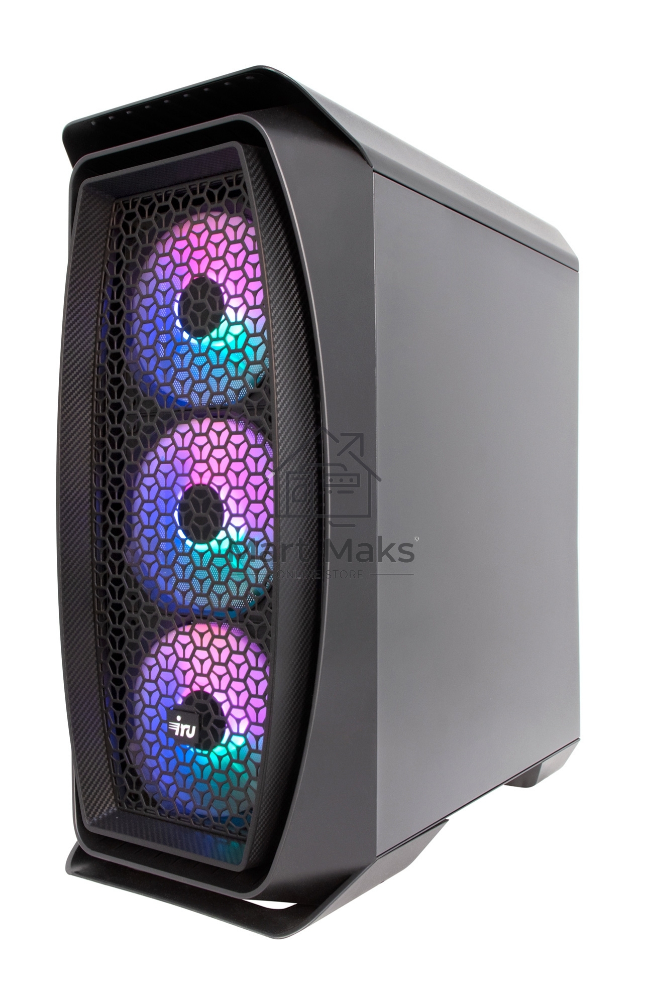 Компьютер IRU Game 520B5GMA MT Ryzen 5 5600X (3.7) 16Gb SSD512Gb RTX3050 8Gb Free DOS GbitEth 650W черный (1926551)