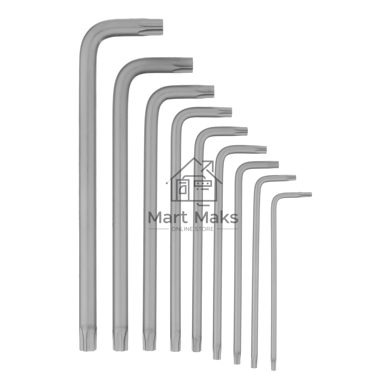 Набор ключей имбусовых Torx-Tempered, TT10-50, CrV, 9 шт., удлиненные Сибртех
