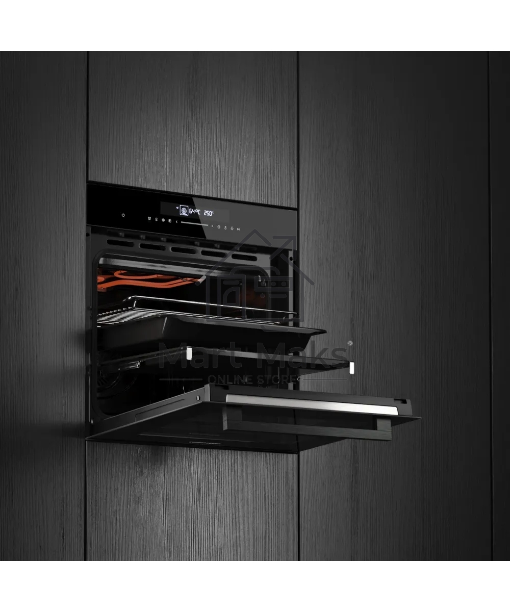 Встраиваемый духовой шкаф Kuppersberg HT 613 Black, High-Tech, объем 72 л, 12 режимов работы, быстрый нагрев, телескопические направляющие, доводчик двери, таймер, термощуп, 3 стекла в дверце, сенсорное управление, блокировка от детей, энергоэффективность
