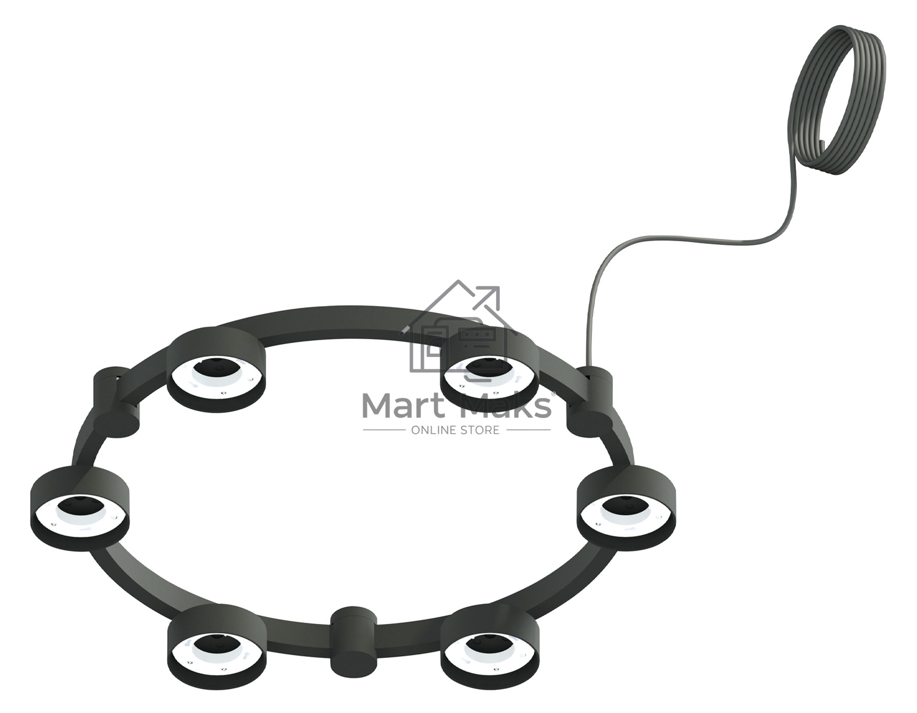Корпус светильника C9232/6 SBK черный песок D550*70.5mm GX53/6