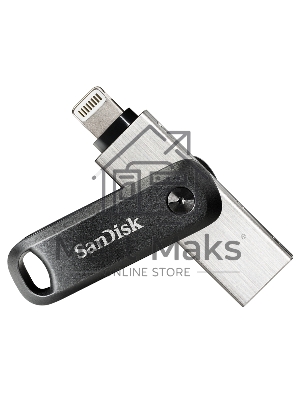 Флешка USB Sandisk IX60N iXpand GO (SDIX60N-128G-GN6NE), 128Gb, USB 3.0/Lightning, R/W 150/70, черный/серебристый