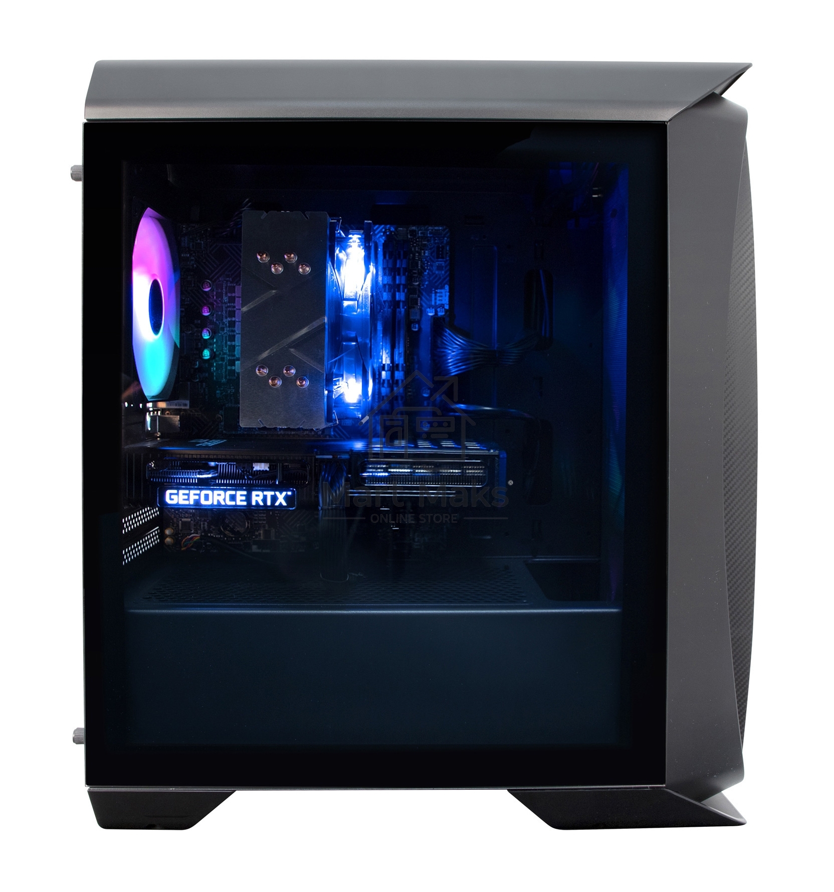 Компьютер IRU Game 520B5GMA MT Ryzen 5 5600X (3.7) 16Gb SSD512Gb RTX3050 8Gb Free DOS GbitEth 650W черный (1926551)