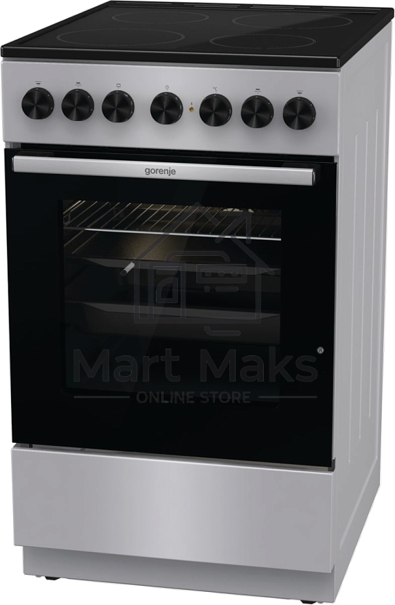 Плита электрическая Gorenje GEC5B41SG серый, конфорок 4 шт, духовка 62 л, 50 см x 85 см x 59.4 см