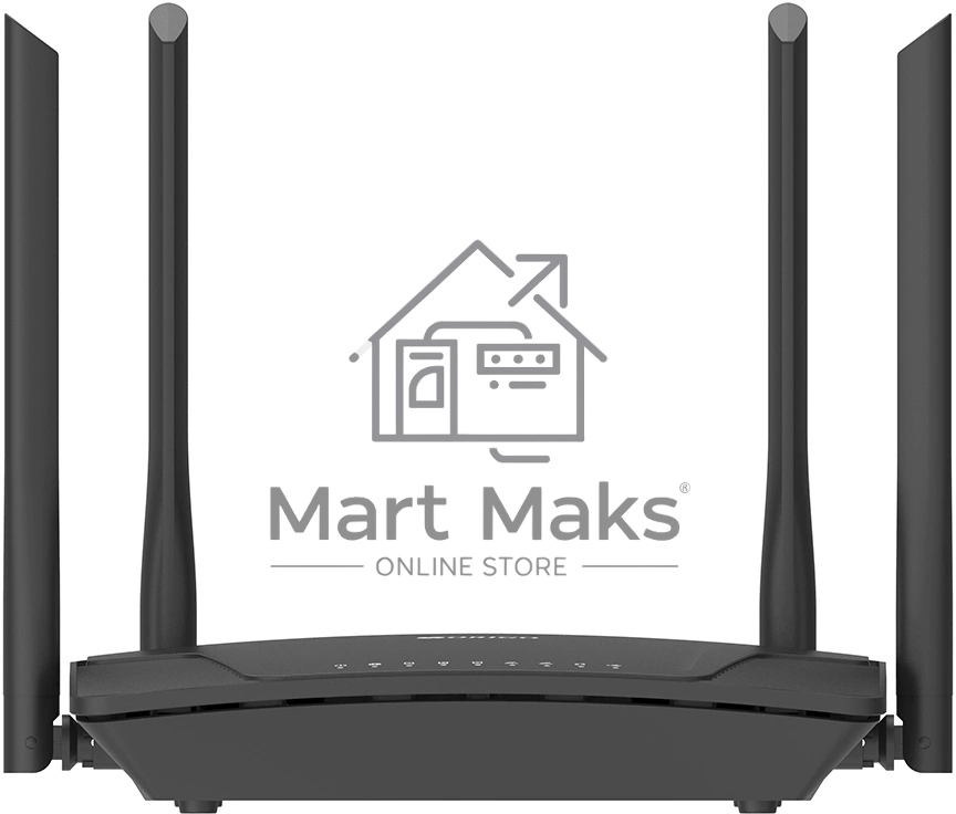 Двухдиапазонный Wi-Fi 6 маршрутизатор AX1500, 1x1000Base-T WAN, 3x1000Base-T LAN, 4 внешние антенны 5 dBi