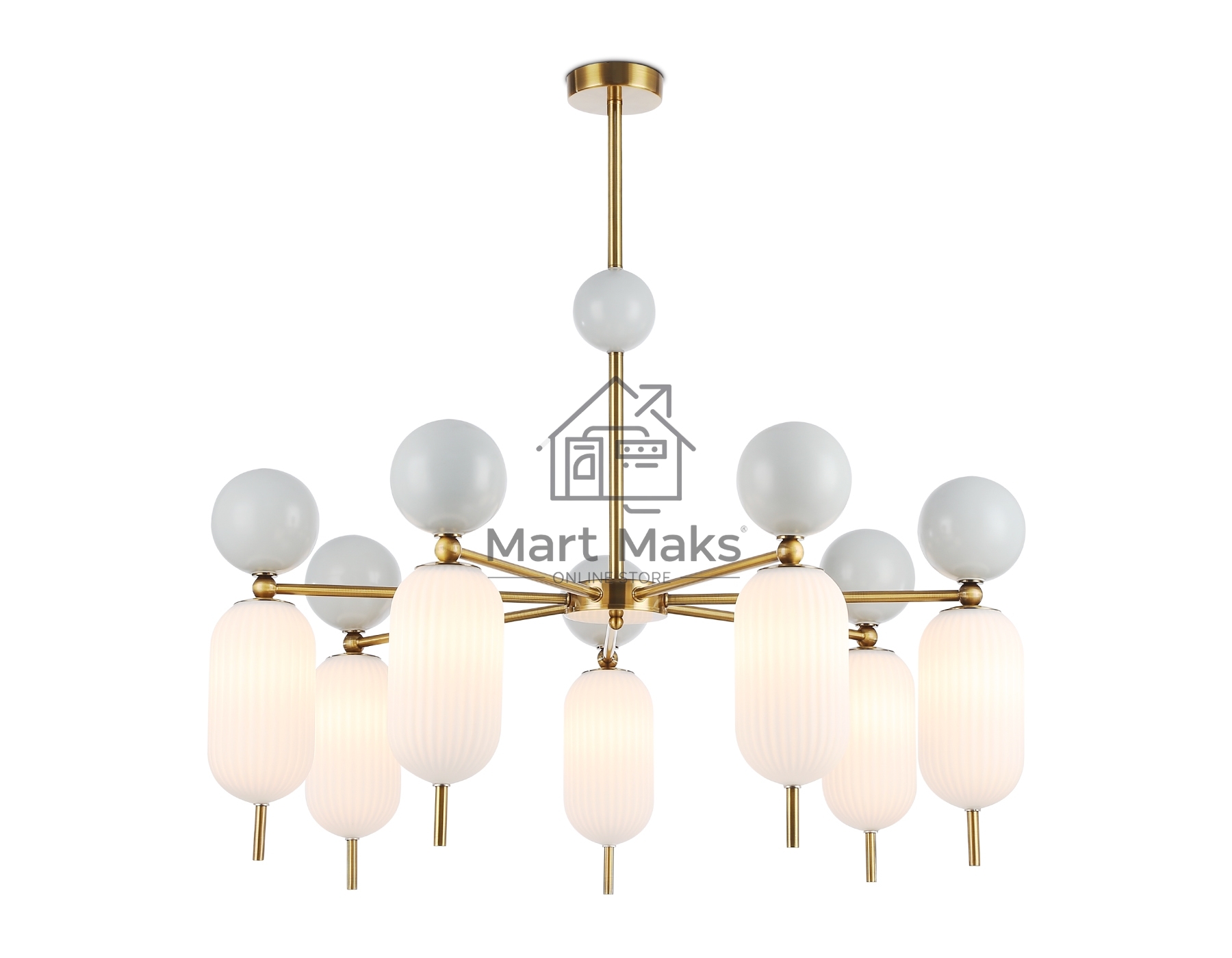 Светильник Ambrella light LH53106/7 BS/GR/FR латунь/серый/белый матовый G9*7 max 28W D800*800