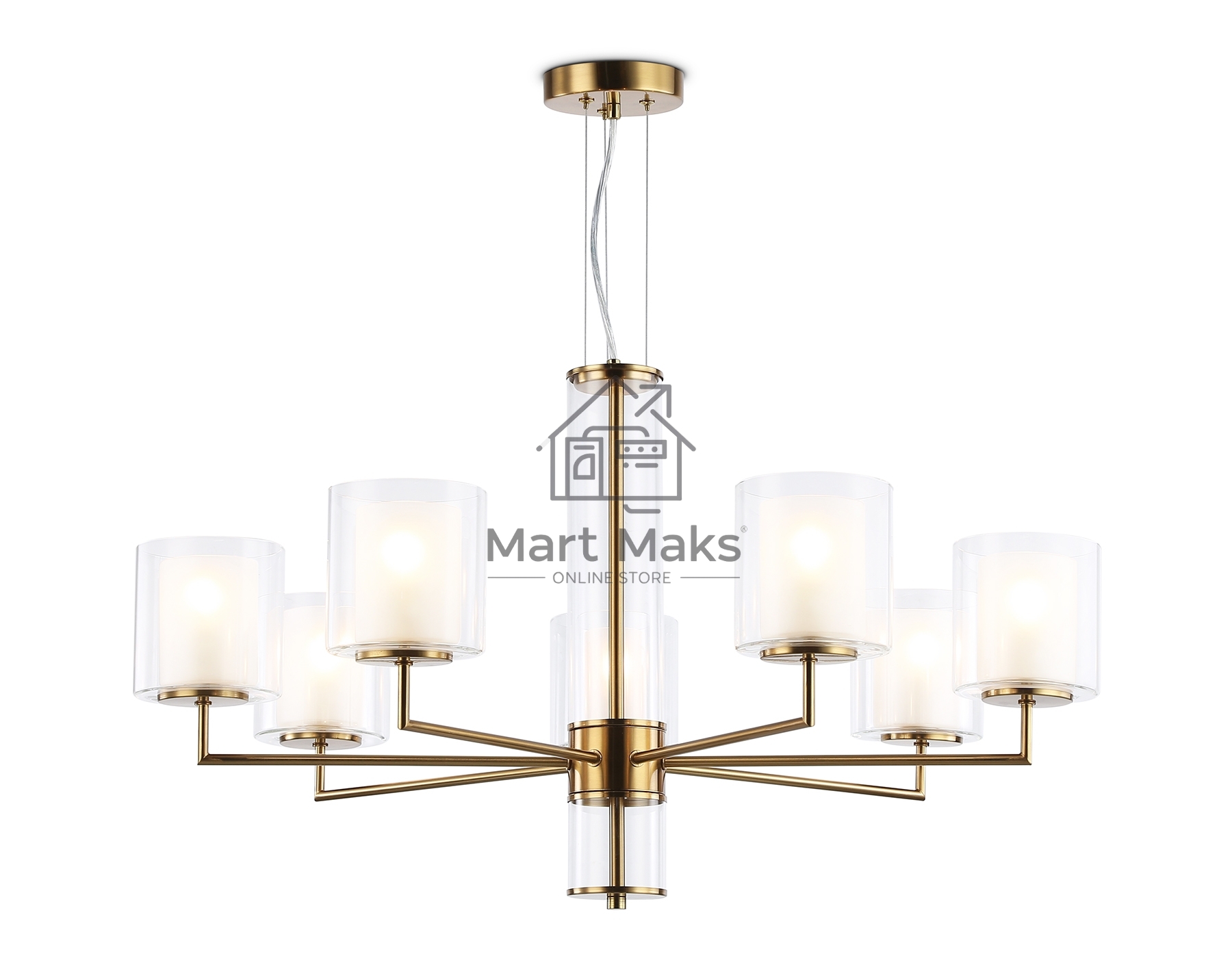 Люстра Ambrella light LH56013/7 BS/FR латунь/белый матовый E14*7 max 40W D790*1260