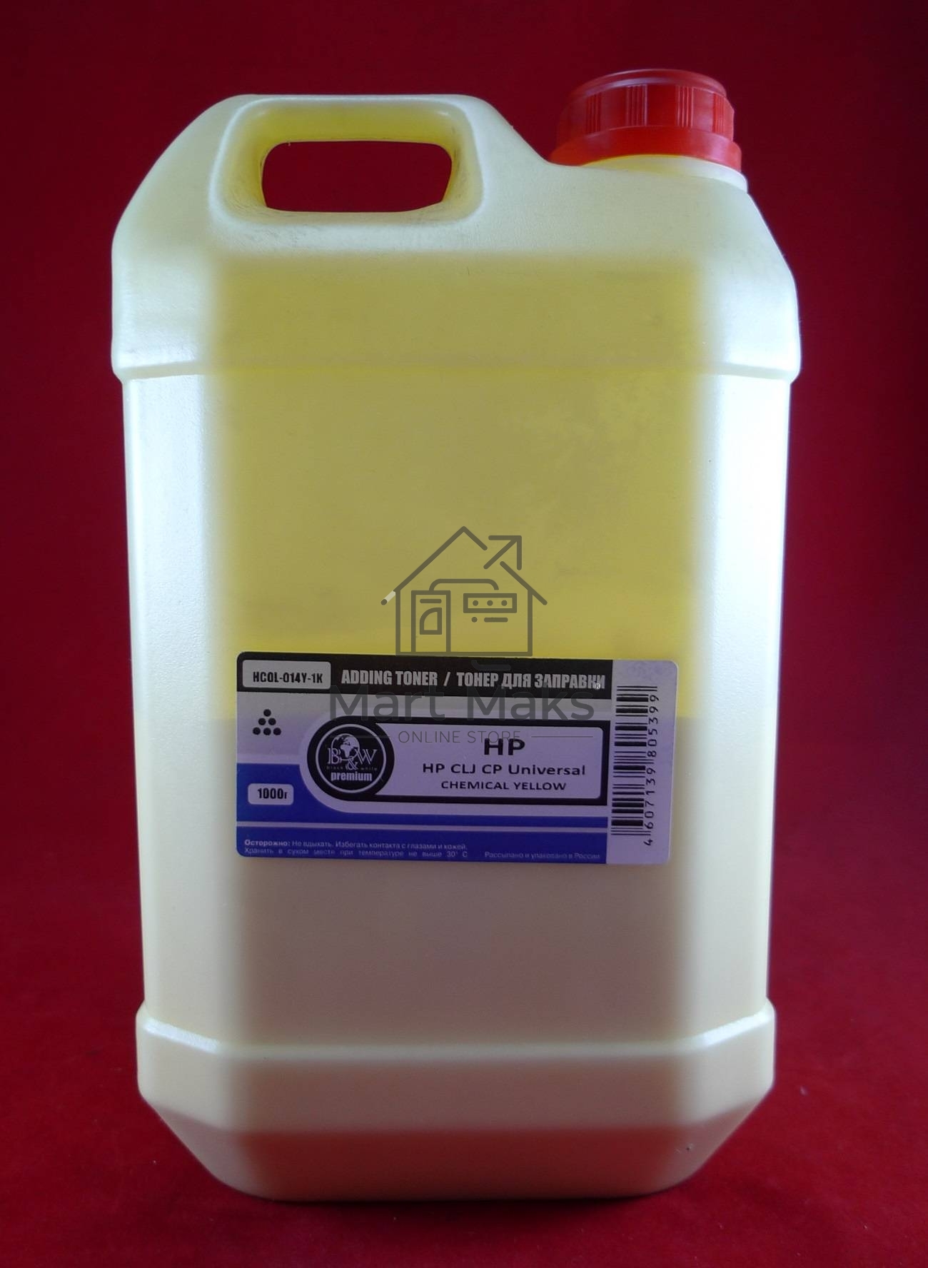 Тонер HP Color Universal Yellow химический (LJ 1600/2600/3600/3800/4600/4650/4700/5500, CP1210/1510/1025/2025/3505/3525/4525/5225/6015/680, M553 Canon LBP2510/5000/5050/5100) (кан. 1кг) BW Premium фас. Россия