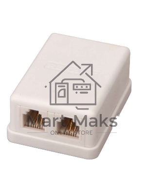 Розетка телефонная 2-м ОП RJ11 бел. Rexant 03-0002