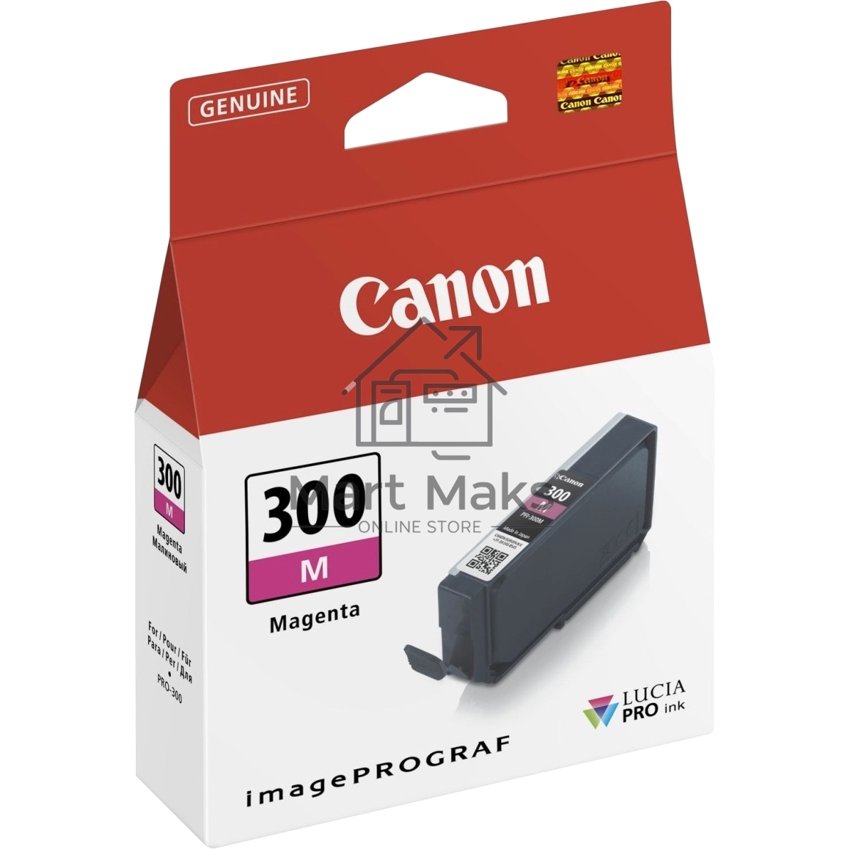 Картридж струйный Canon PFI-300 M EUR/OCN 	пурпурный (785 стр.) для Canon imagePROGRAF PRO-300