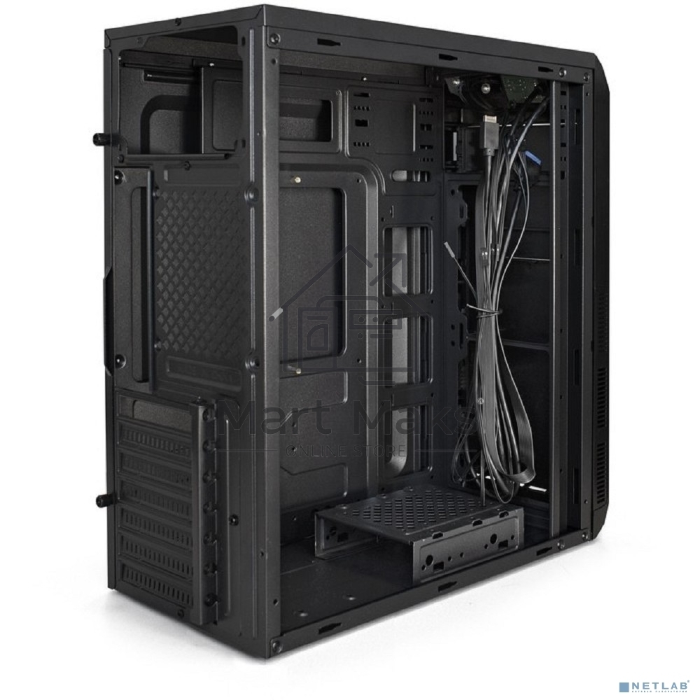 Компьютерный корпус Miditower ExeGate XP-334UC (ATX, без БП, 1*USB+1*USB3.0+1*TypeC, аудио, черный)