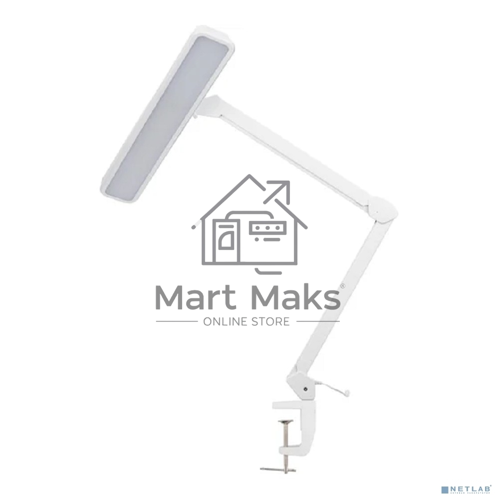 Лампа настольная бестеневая на струбцине Rexant ECO light, 324 SMD LED с диммером, теплый/холодный цвет свечения, белая