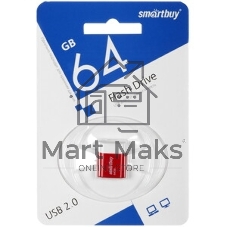 Флешка USB Smartbuy LARA white (SB64GbLARA-W), 64Gb, USB 2.0, R/W 15/5, белый