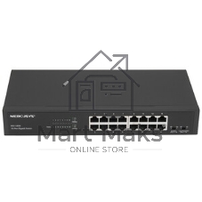 Коммутатор Mercusys MS116GS с 16 гигабитными портами для размещения на столе или в стойке