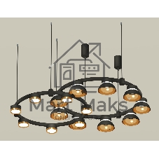 Светильник Ambrella light XR92091110/16 SBK/PYG/CL черный песок/золото желтое полированное/прозрачный GX53