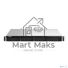 Сетевое хранилище SMB QNAP TS-464U-RP-8G NAS 4 HDD trays, rackmount 1U, 2 PSU. 4-core Intel Celeron N5105/N5095 2.0-2.9 GHz, 8 Gb RAM MAX, 2x2.5 Gigabit Ethernet, 4xUSB, 1xHDMI . PCIe Gen 3 x2, W/o rail kit RAIL-B02