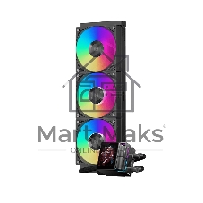 Система охлаждения Water Cooling System PCCooler DS360 Display BK (310W, 360мм, LED, Black, ARGb Pump/Fans: 3x120мм, 90.56CFM, 39.8dBA, 2500RPM/Pump height 65мм, 15dBA, 2600RPM, Rad thickness 27мм/S: 1851, 1700, 1200, 115X, AM5, AM4)