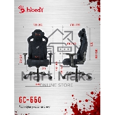 Кресло игровое A4Tech Bloody GC-660 черный Formula 999 искусственная замша с подголов. крестов. металл
