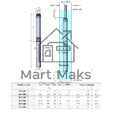 Погружной скважинный насос UNIPUMP 25185 ECO MIDI-2  0,55 кВт, 40м