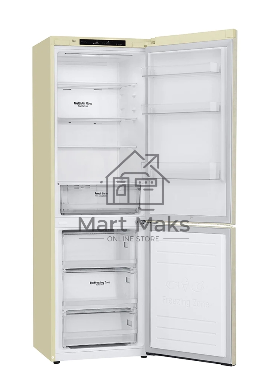 Холодильник LG GC-B459SECL бежевый двухкамерный инвертер 246/127л морозилка снизу, No Frost